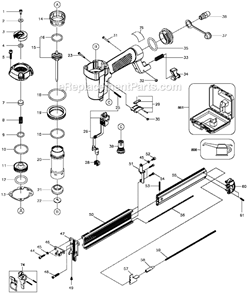 Page A Diagram and Parts List for FSBN125  Black and Decker Nailer